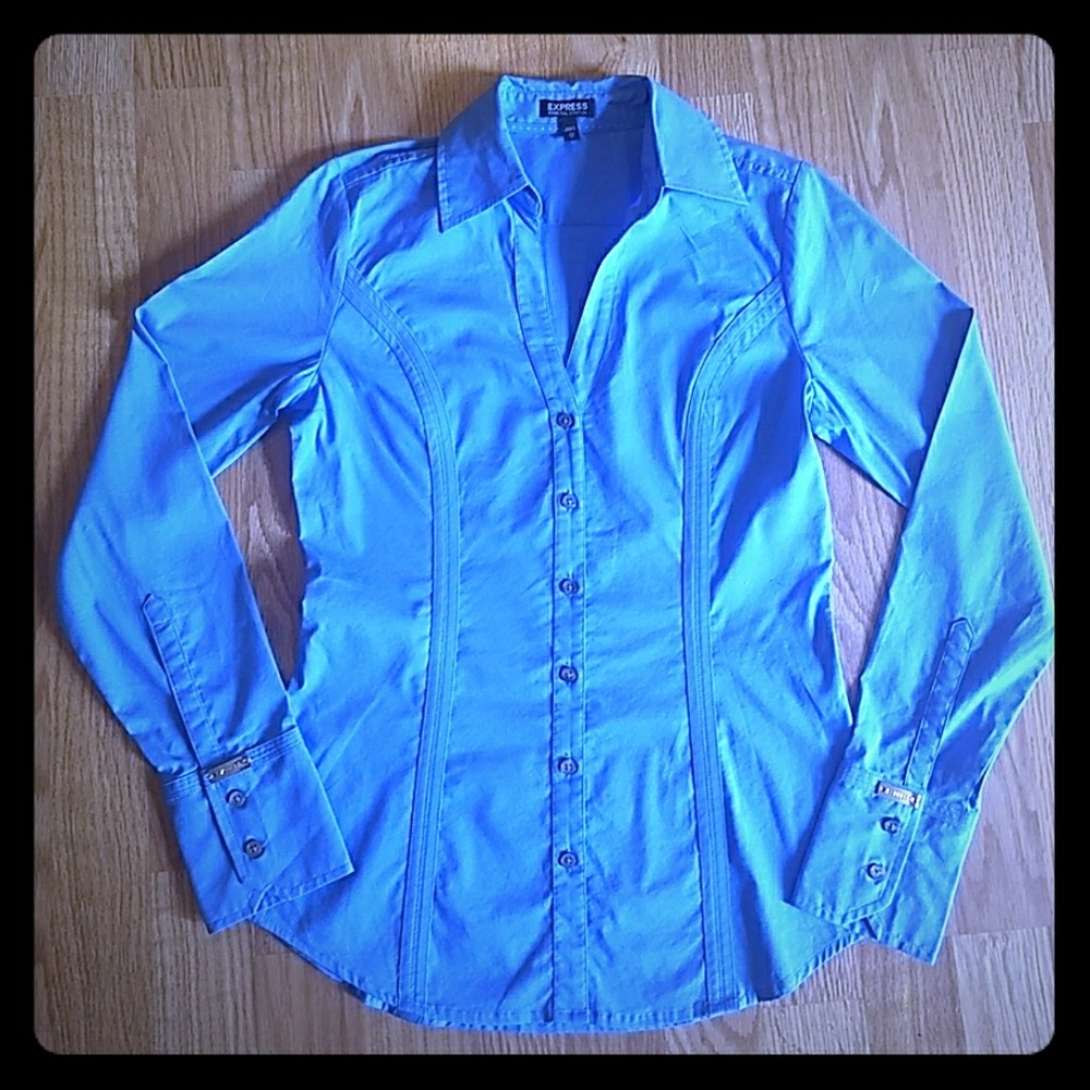 Express Essential Stretch Button Down - image 1